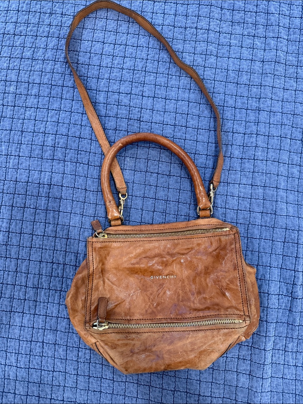 Givenchy Pandora Crackle Tan Crossbody bag
